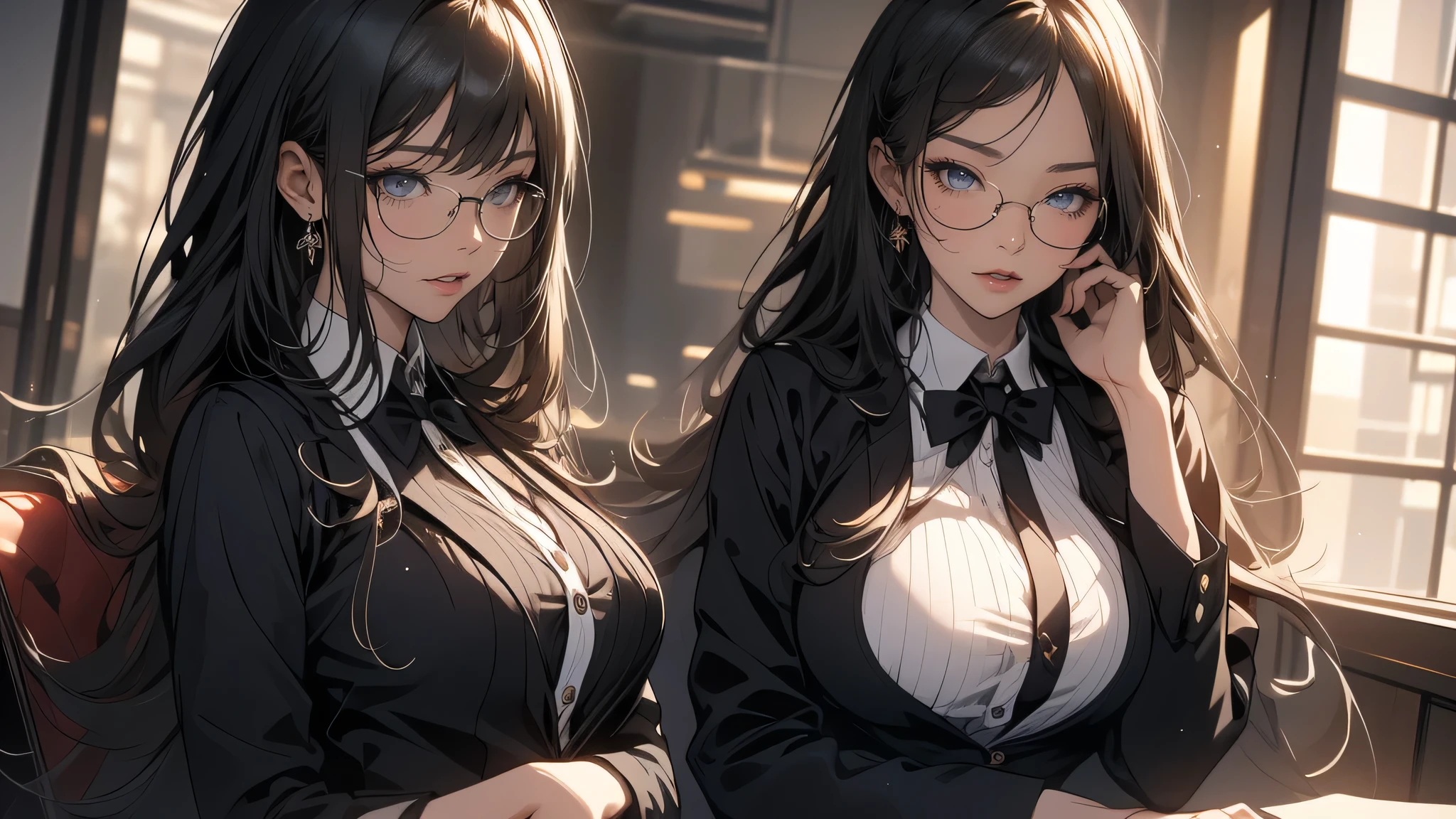 random office lady fashion,(Thin type),(large breasts),(random sexy pose),(random hairstyle),(Highest image quality,(8K), Ultra-realistic, Best Quality, High quality, High Definition, high quality texture, high detailing, Beautiful detailed, fine detailed, extremely details CG, Detailed texture, realistic representation of face, masterpiece, presence),(wearing glasses:1.2),black pantyhose,all fours