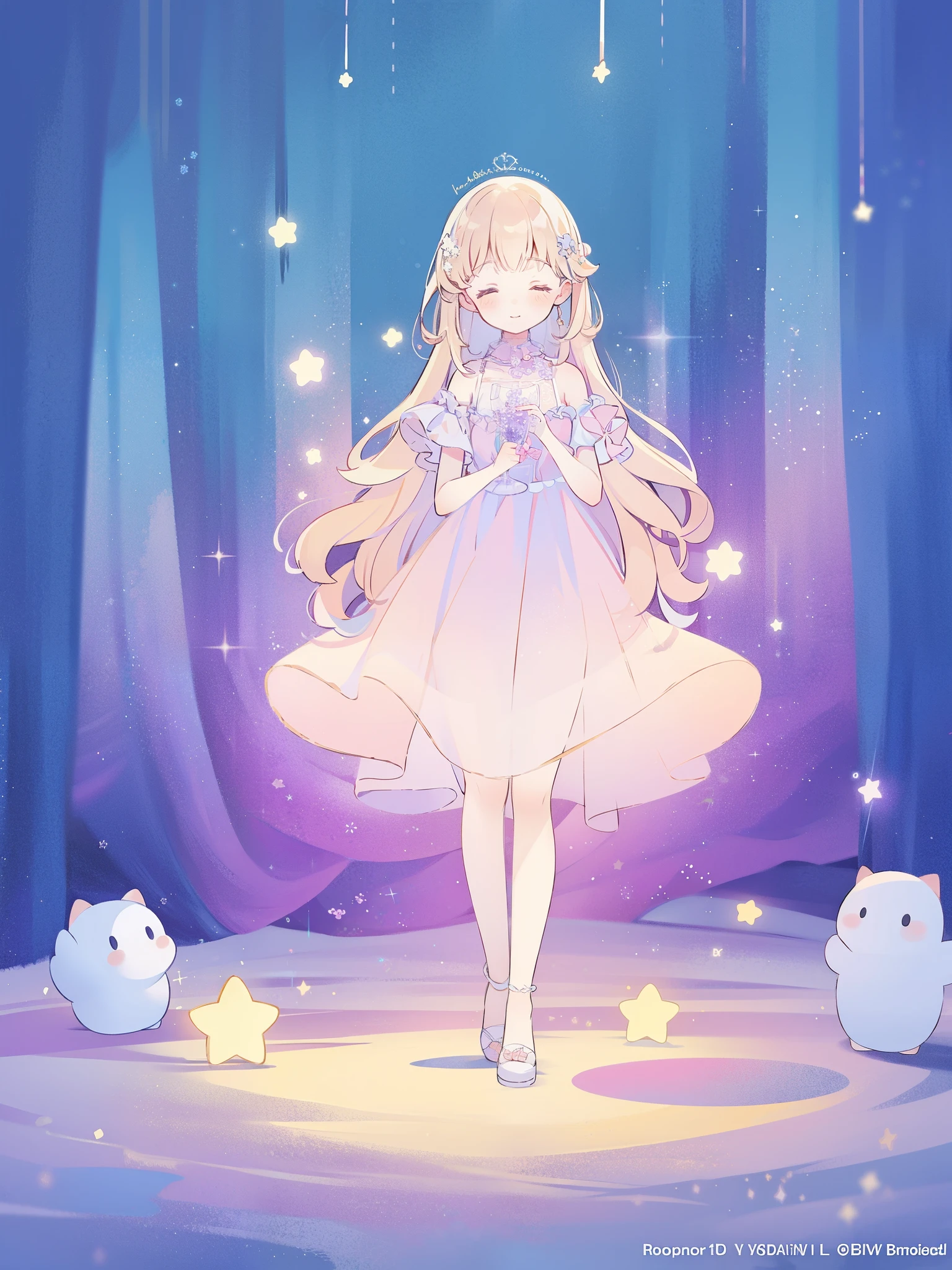 complex background, wishing star background, a woman wearing an ethereal mystical pink translucent dress that reflects the stars, perfume promo art, mystic, complex drawing, highly detailed, Covergirl brand, promo art, artistic rendition, ethereal, starry night, midjourney style