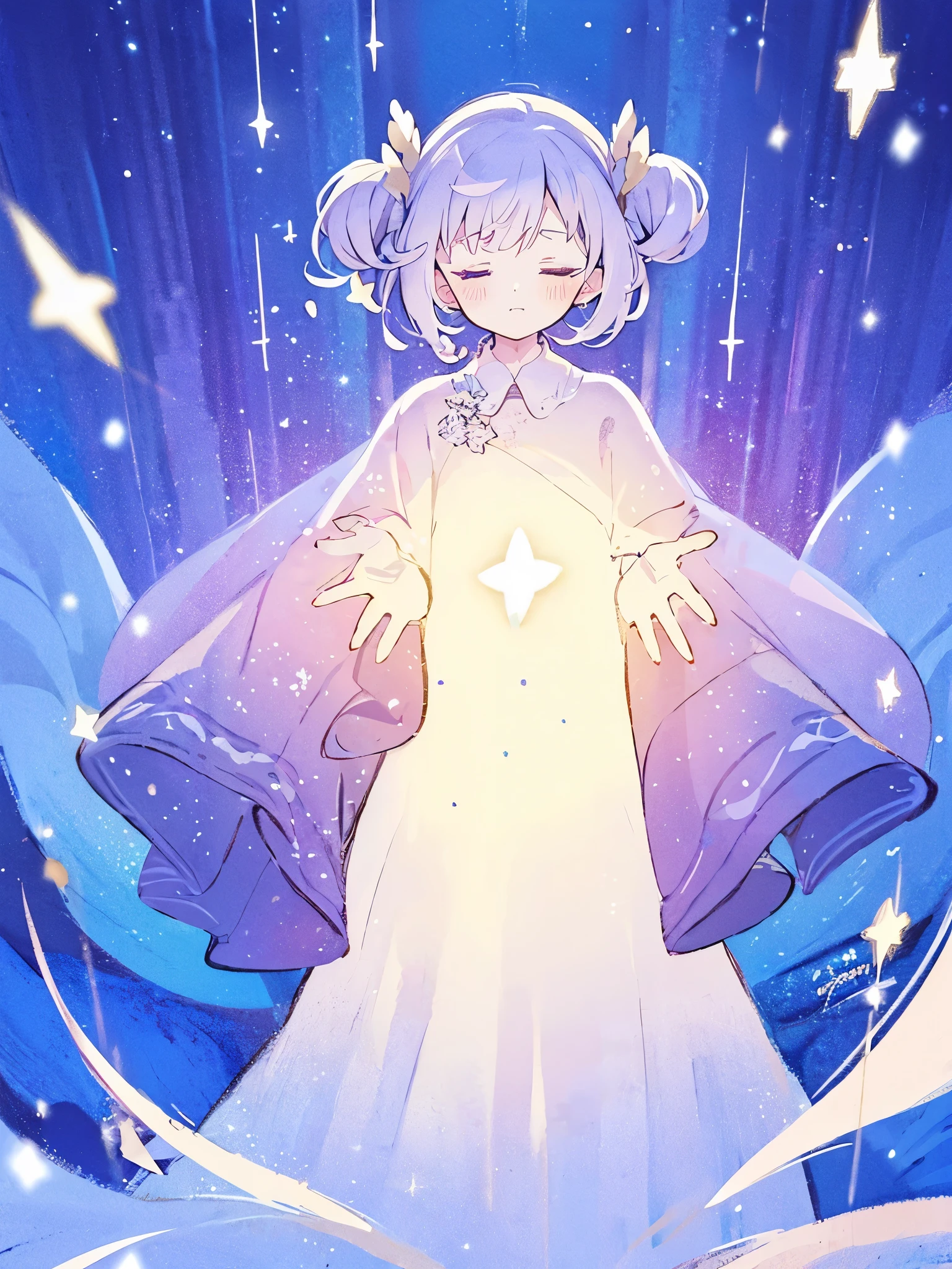 complex background, wishing star background, a woman wearing an ethereal mystical pink translucent dress that reflects the stars, perfume promo art, mystic, complex drawing, highly detailed, Covergirl brand, promo art, artistic rendition, ethereal, starry night, midjourney style