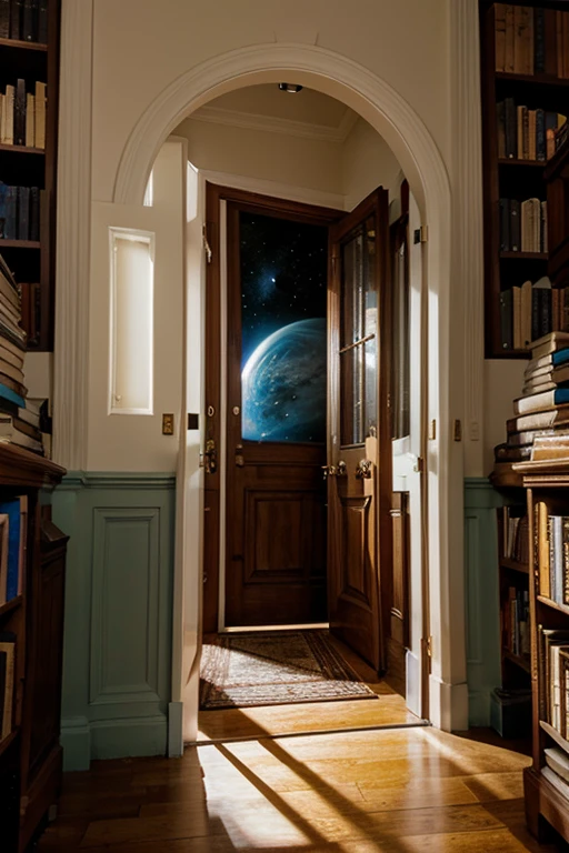 magical doorway through a library into a universe of ideas and possibility