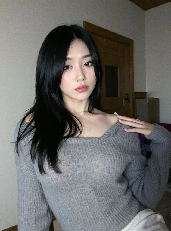 Ace, 4k, High Resolution, Masterpiece, Best Quality, Head: 1.3, (Korean K-pop Idol), Fine Skin, Sharp Focus, (Cinema Lighting), Clavicle, Morning, Soft Light, Dynamic Angle, [: (detailed face:1.2):0.2], armpit wrinkles, thigh gap, nude, slim, mid-chest, cleavage, full body,