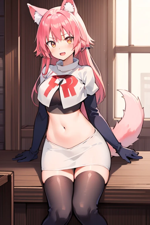 high quality, NFSW, colorfu Illustration, fate, tamamo, (tre anatomically correct, perfect body, tight thight, curvy, full nude,(pink hair, Long twintails, fox girl, fox ears, Fox tail, one tail),((huge-breasted, large breasts, Busty)), Reddening cheeks, heart-shaped pupil, Ahegao, Torogao, orgasm, woman trembling with sexual climax, Sexually suggestive liquid, sperm, cum into pussy, Sweat profusely, Wearing sweat, vaginal, sex, woman on top, pubic tattoo