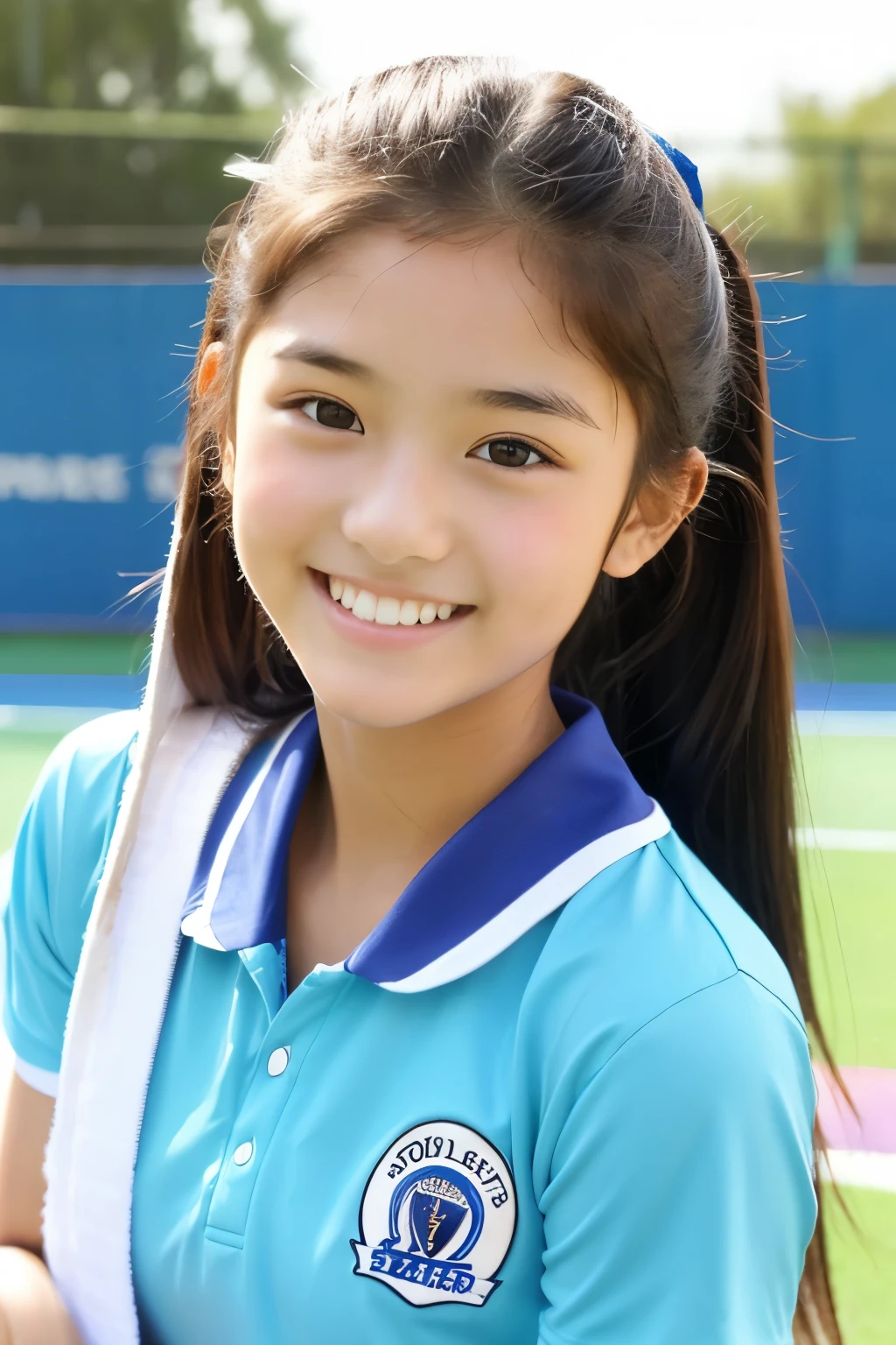 15 years old、tennis、smile、目のbeautifulな子、Big Eyes、Charm、beautiful、Nice uniform、
