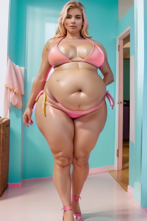 Milf Brazilian woman, Braziliangirl, blonde hair, snow white skin, (wearing pink micro bikini:1.8), fully cloth, (seaside ambiance), (confident stance), (alluring allure), (impeccable craftsmanship), (exquisite attention to detail), (irresistible sexiness), (designed to ignite passion), (undeniable sensuality). looking at viewer, masterpiece, best quality, highly detailed, (Beautiful and detailed eye and detailed face), Perfect female body, (Best Quality), (ultra-detailed), (master piece), (high resolution), (Original), (the Extremely Detailed CG Unity 8K Wallpapers), not naked, perfect skin, perfect face, ultra realistic, sexy full body, beer belly, big sagging breast, saggy breast, thick thighs, wide hips, big round ass, afternoon, fisheye lens, establishing shot, pastel color grading, front view, depth of field cinematography effect, film noir genre, 8k resolution, high quality, ultra detail , curvy body, plump body, huge big ass, thick body, curvy body type, voluptuous body type, busty body type, thick body type, big chest, big Huge pregnant belly 9 months