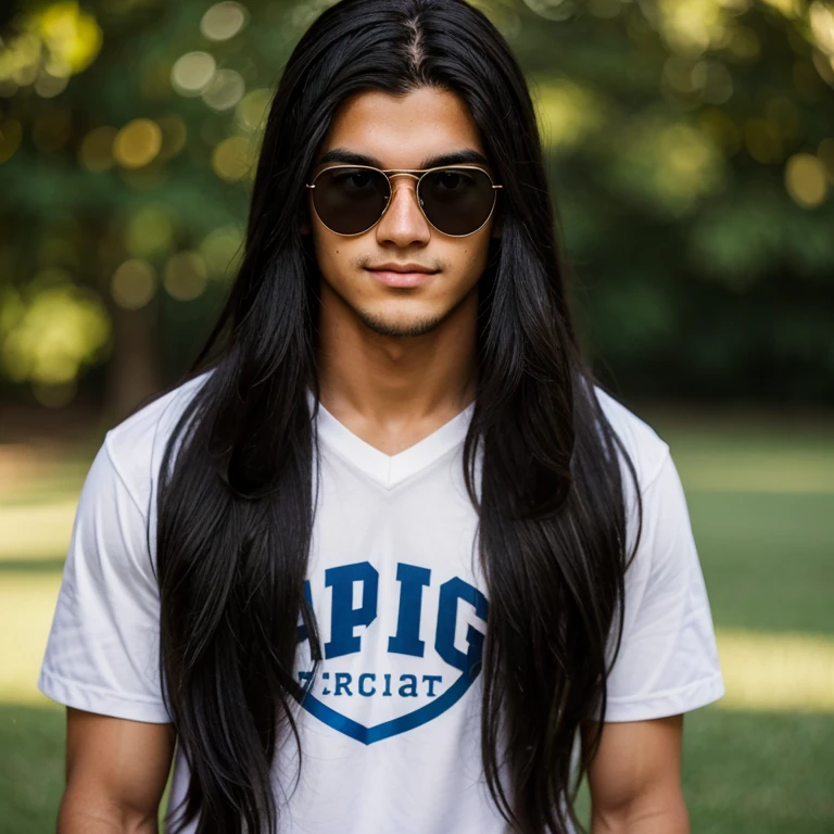 18 year old macular frat bro with long black hair