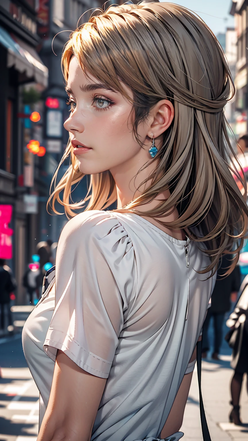 Gray Hair, girl, Profile picture, blue eyes