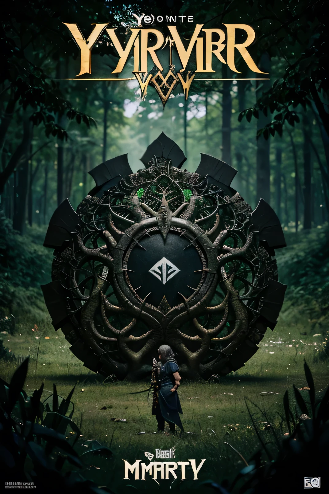 uma capa de rap do yungmxrty, com arvores e caveiras