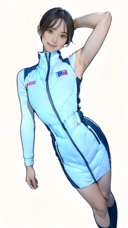 Actual,best Actual quality:1.1),(photo shoot:1.1),(High resolution), (Highly detailed and Actual face),Half Body,(Actual human skin),(everyone),(White skin of a 15 year old,Light brown short bob, Wear a sexy tight astronaut suit,) A room in the space station, ((15-year-old girl, Young Smile, slim, Narrow waist, Thin thighs, Thin arms)), ((Raise your arms, Please show me your armpits))