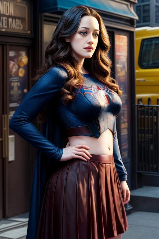 Kat Dennings、マーベルコミックの映画Poster、so beautiful、Movies about Spider-Man、sexy、whole body、Wearing a skirt、Premiere Date、Poster、belly buttonを突き出す、new york、She's wearing a ripped Spiderman suit、The suit is torn、Wearing a skirt、Red and black color scheme、dynamic、masterpiece、highest quality、Super detailed、Very detailed、Delicate and beautiful shine、Ultra-high resolution、Cinematic、break、breakドロップ、(Torn clothes:1.5)、(Wet clothes:1.4)、Bare shoulders、Real Rain、Wet Hair、belly button、Exposed Skin、sexyな肩を披露