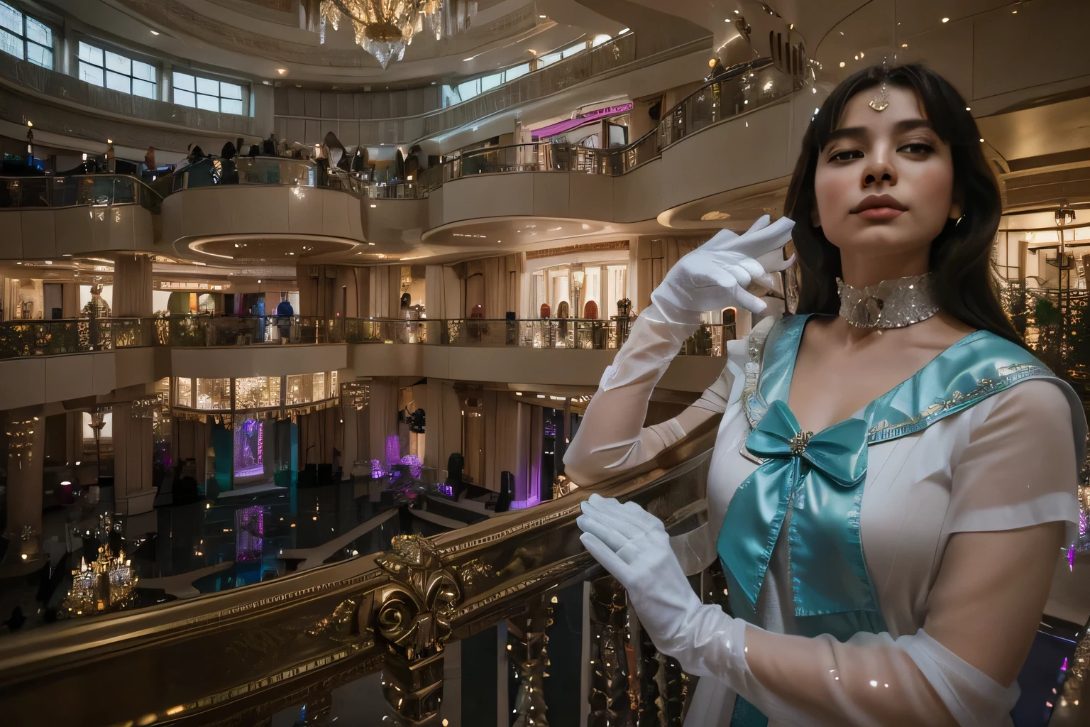 (Best quality, 8k, 32k, Masterpiece, UHD:1.2) "Imagine the stunning and ethereal Crystal Palace from the world of Sailor Moon. Describe an awe-inspiring palace made entirely of crystal, towering majestically in the center of Crystal Tokyo. The palace glows with a radiant, otherworldly light, reflecting and refracting the colors of the rainbow through its transparent walls and spires.
The architecture is a blend of futuristic design and regal elegance, with tall, slender towers that reach towards the sky and intricate detailing that glistens like diamonds. The main hall of the palace is a vast, open space with high ceilings and grand chandeliers made of crystal that cast shimmering light across the room. The floors are smooth and mirror-like, creating a sense of endless space and light.
Surrounding the palace are lush gardens filled with vibrant, otherworldly flora that bloom in the presence of the palace's magic. Fountains of crystal-clear water create soothing sounds, and pathways made of crystalline stones lead visitors through the gardens to the palace entrance.
Inside the palace, rooms are adorned with delicate crystal furnishings and soft, glowing light that creates a serene and peaceful atmosphere. The throne room, where Neo-Queen Serenity and King Endymion preside, is the heart of the palace, featuring a grand throne made of the purest crystal and surrounded by shimmering curtains and elegant décor.
Describe the daily life within the Crystal Palace, the activities of its royal inhabitants, and the interactions between the Sailor Guardians as they protect and govern Crystal Tokyo. Highlight the sense of peace, beauty, and magic that permeates the palace, making it a symbol of hope and prosperity in the Sailor Moon universe."