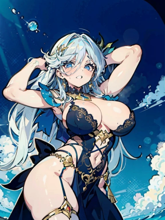 uma garota, View from waist to head, olhos bem abertos, irado, esta chorando, Tears flow from the eyes, boca aberta, Pegue a bainha da saia, absurdo, Qualidade de imagem superior, alta qualidade, delicate illustration, Ultra-delicado, delicate hand, rosto delicado e lindo, alta qualidade