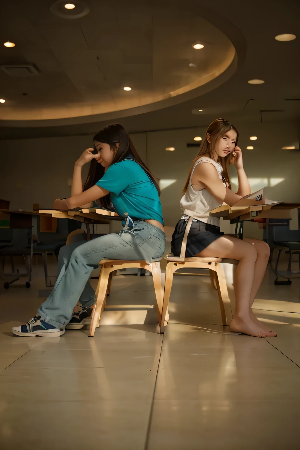 (Best quality, 8k, 32k, Masterpiece, UHD:1.2) "Imagine a picturesque Japanese high school setting inspired by romantic anime. Describe a sprawling campus nestled amid cherry blossom trees, their pink petals gently falling and carpeting the ground in a soft, pastel blanket. The school buildings are a blend of traditional and modern architecture, with large windows that allow natural light to flood the hallways and classrooms.
The central building is a multi-story structure with a grand entrance, featuring polished wooden floors and well-maintained hallways adorned with student artwork and motivational posters. Classrooms are bright and airy, with sliding doors that open to scenic views of the blossoming trees and the meticulously kept school gardens.
The school courtyard is a favorite gathering spot for students, with benches placed under the cherry blossoms, providing a perfect setting for heartfelt conversations and budding romances. Nearby, a koi pond adds to the serene atmosphere, its clear waters reflecting the beauty of the surrounding flora.
Describe the interactions between students, highlighting moments of shy glances, secret notes, and accidental touches that spark romantic feelings. The rooftop of the school is another iconic location, offering breathtaking views of the city and the distant mountains. It’s a private retreat where students often go to reflect, share confessions, and watch the sunset together.
Include scenes in the school’s library, a quiet and intimate space filled with rows of books and cozy reading nooks. Here, students find solace in the written word and often discover unexpected connections with their peers over shared interests. ((school)) ((romance))