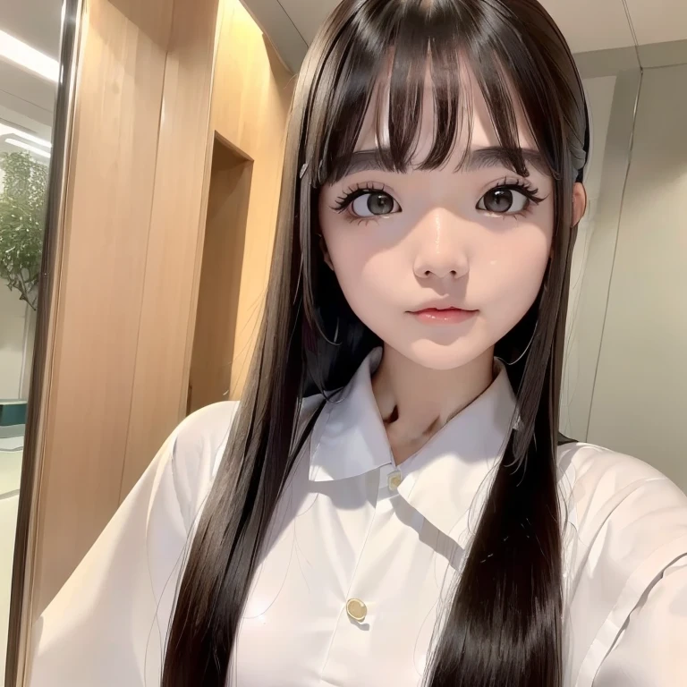 (masterpiece, best quality:1.2), 1girl, solo、ブラウジング注意(((膝までの長さの髪、スーパーロングヘア、重い前髪、黒髪、8k)))((美しい, 繊細,リアル ツヤツヤでなめらかな髪)))((真っ直ぐな髪))((、貧乳、未成熟体型、140㎝))(((ヘアモデル))((フルヌード)))
