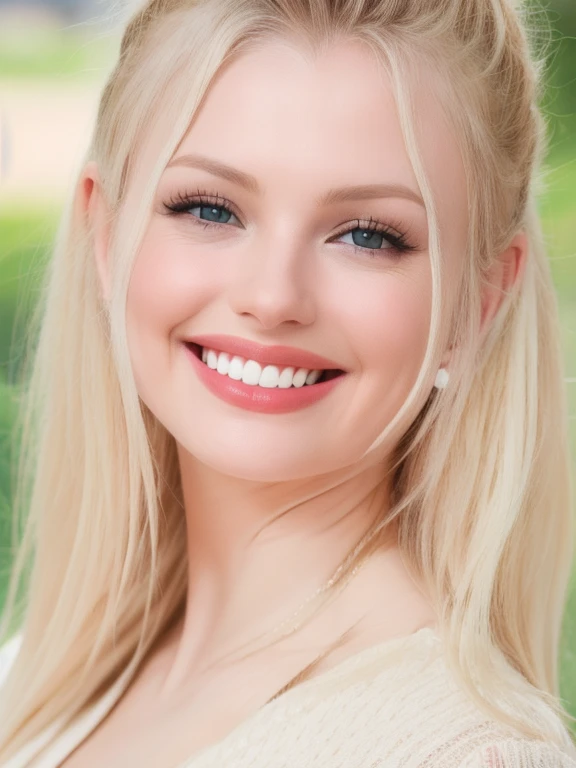 (realistic、masterpiece、Best Quality、8K、highres、high resolution:1.3)、1 girl、smile, Huge breasts、white bikini、pale white skin、looking at viewers、super fine face and eyes、long blonde hair、indoor、 upper body、