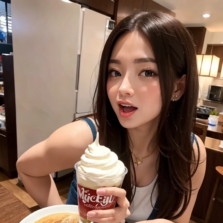 (masterpiece, best quality:1.2),lick the cream,