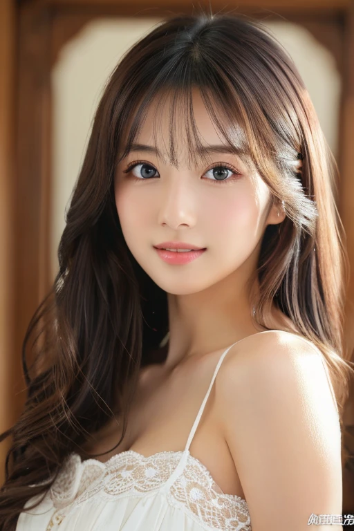 (((8k,Attention to detail,Attention to detail、highest quality,masterpiece,Attention to detail,alone))),RAW Photos & Realistic atmosphere,beautiful黒い瞳,Mouth Details,Glossy lips,Thin eyebrows,beautiful Eyes、Soft white skin that shines in every detail、彼女の深い黒色の目はとてもbeautifulです,Lip details、とてもbeautiful顔,とてもbeautiful顔、A vivid face,beautiful, Glistening lips,beautiful Eyebrows,Infinite Reality, Realistic Young Gravure Idol,Very cute woman , Young Gravure Idol, Young Gravure Idol, とても美しくてかわいいbeautiful 21 year old 美女,Incredibly beautiful and elegant,beautiful 21 year old 美女,Natural soft light,(Shiny Hair,,beautiful and kind eyes:1.5),A kind smile,Shapely breasts,Long Hair,beautiful posture,No makeup,Let's take a look at the camera,Red Shirt,