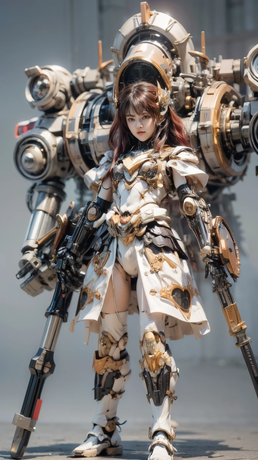 (top-quality:1.2, masterpiece)、ultra high resolution、extremely ultra surrealism, (Photorealsitic:1.4)、Raw photo、(Steampunk Battle Cyborg fallen angel)、(large mechanical bat wings)、black porcelain body、red hair、glowy skin、1 Cyborg girl、(mechanical frame:1.3)japanese, extremely cute face, ((super realistic details))、portrait、globalillumination、Shadow、octan render、8K、ultrasharp、character edge light、Details of complex ornaments、Acrylic Clear Cover、Sumerian details、Hydraulic cylinder、Small LED lamp、highly intricate detail、Realistic light、a purple eye、radiant eyes、Facing the camera、neon details、cowboy shot、Futuristic headgear、About Cyberpunk