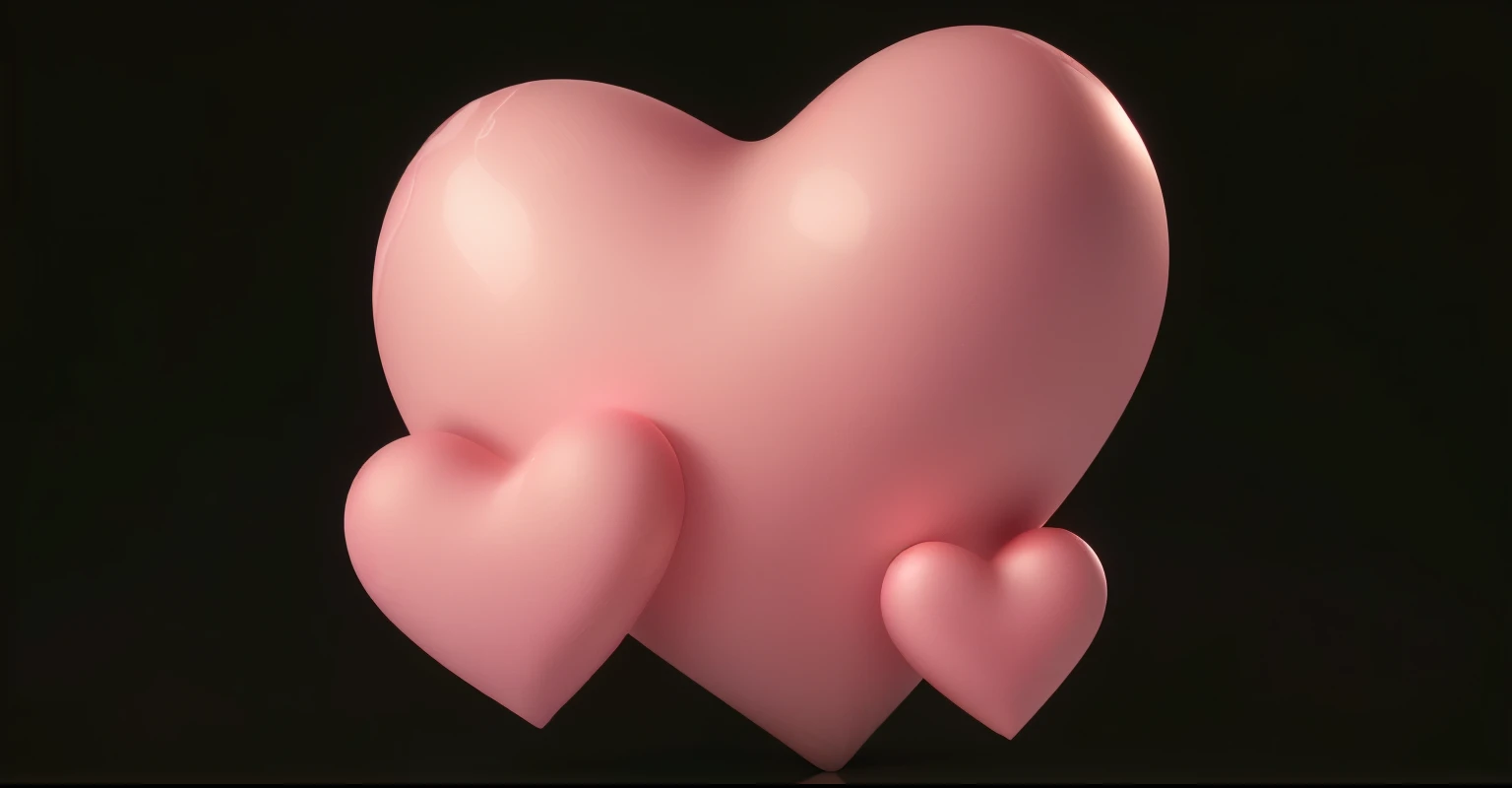 three pink hearts are shown against a black background, several hearts, renderizado in blender, hearts, Sombreamento suave, renderizado with blender, smooth 3d rendering, renderizado, renderizado in arnold, projetado no liquidificador, many hearts, satisfactory rendering, hearts symbol, pink hearts in the background, renderizado in houdini, renderizado in cinema4d, renderizado in cinema 4 d, smooth rendering