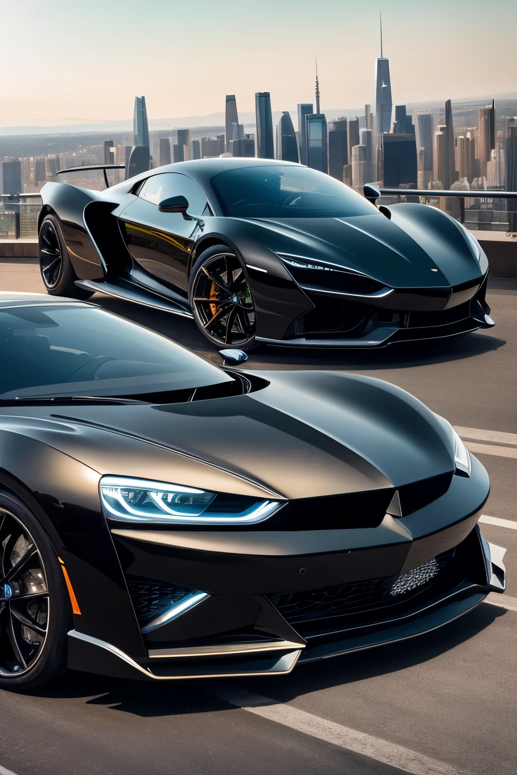 A Visionary Masterpiece: A Sleek, Shiny Black Flying Car in 2050
(Astonishing, 2050's Gem)
A cutting-edge, futuristic flying vehicle, showcasing the epitome of technological advancements in transportation, graces the vibrant, super sophisticated cityscape beyond.
Detailed and Ultra-Modern, this flying car boasts a sleek, aerodynamic design that shimmers in the sunlit cityscape. The cool, metallic black finish and intricate detailing exude an air of unparalleled sophistication. (Meticulously Designed, State-of-the-Art,