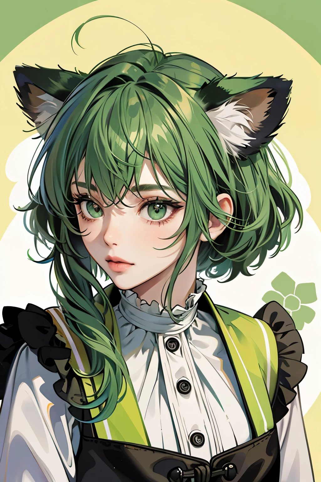 ((highest quality)), ((masterpiece)), (detailed), Perfect Face Funky,Green hair,Raccoon