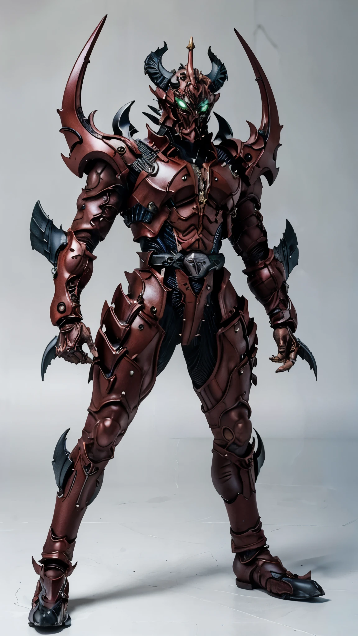 A man wearing a full-face helmet, a fantasy-style biotech armored combat suit, green eyes, (a composite layered chest armor), fully enclosed shoulder guards, matching arm and leg guards, the belt is adorned with Rose-shaped gemstone, (the color scheme is primarily white with red and blue accents), the design balances heavy with agility, a high-tech bio-mecha armor, (Armor Concept Inspired by Rose, stand on the top of a skyscraper in a futuristic sci-fi city), this character embodies a finely crafted fantasy-surreal style armored hero in anime style, exquisite and mature manga art style, (battle damage, element, plasma, energy, the armor glows), ((male:1.5)), metallic, real texture material, dramatic, high definition, best quality, highres, ultra-detailed, ultra-fine painting, extremely delicate, professional, perfect body proportions, golden ratio, anatomically correct, symmetrical face, extremely detailed eyes and face, high quality eyes, creativity, RAW photo, UHD, 32k, Natural light, cinematic lighting, masterpiece-anatomy-perfect, masterpiece:1.5