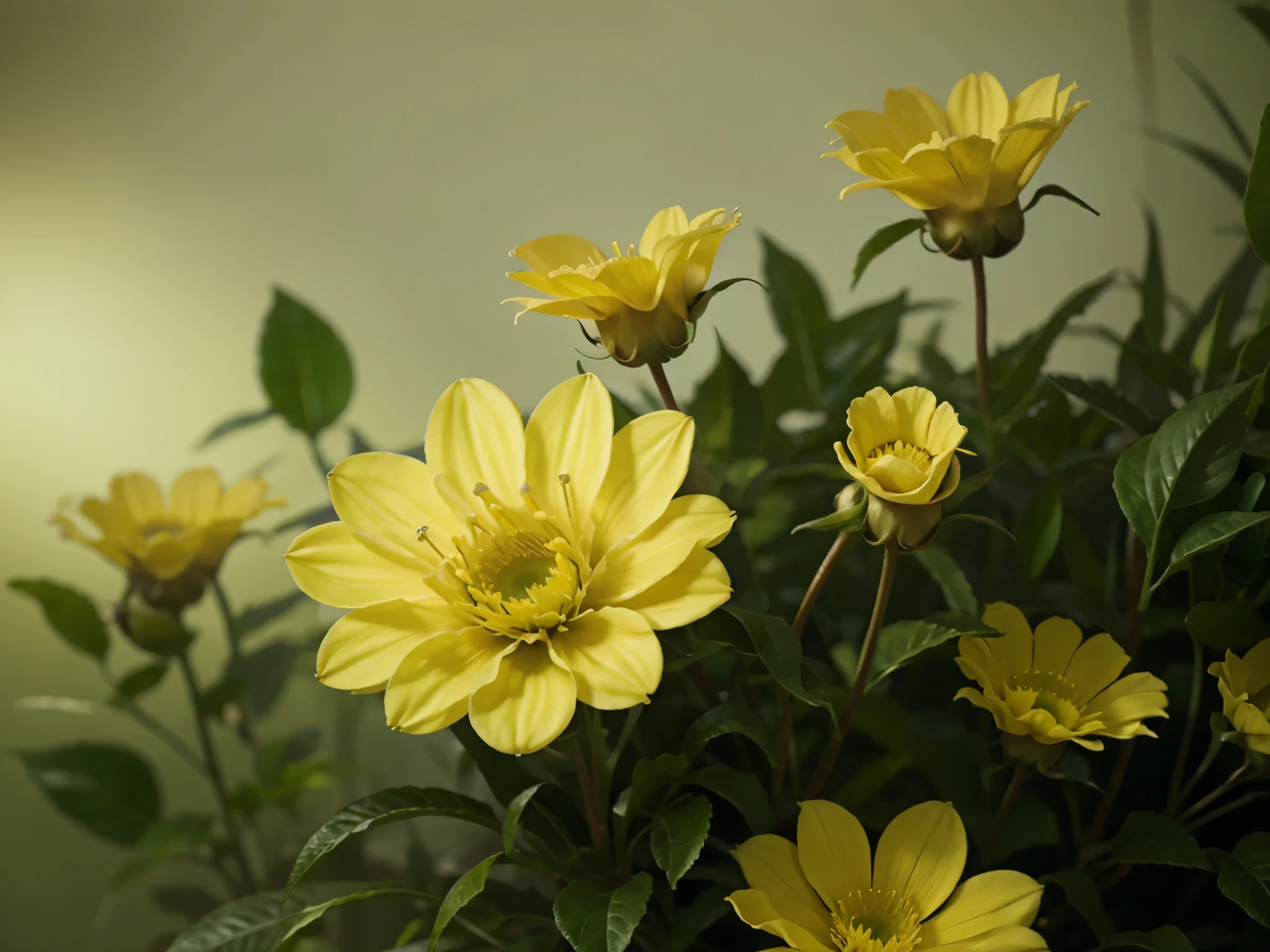 Close-up yellow flower with large pistils