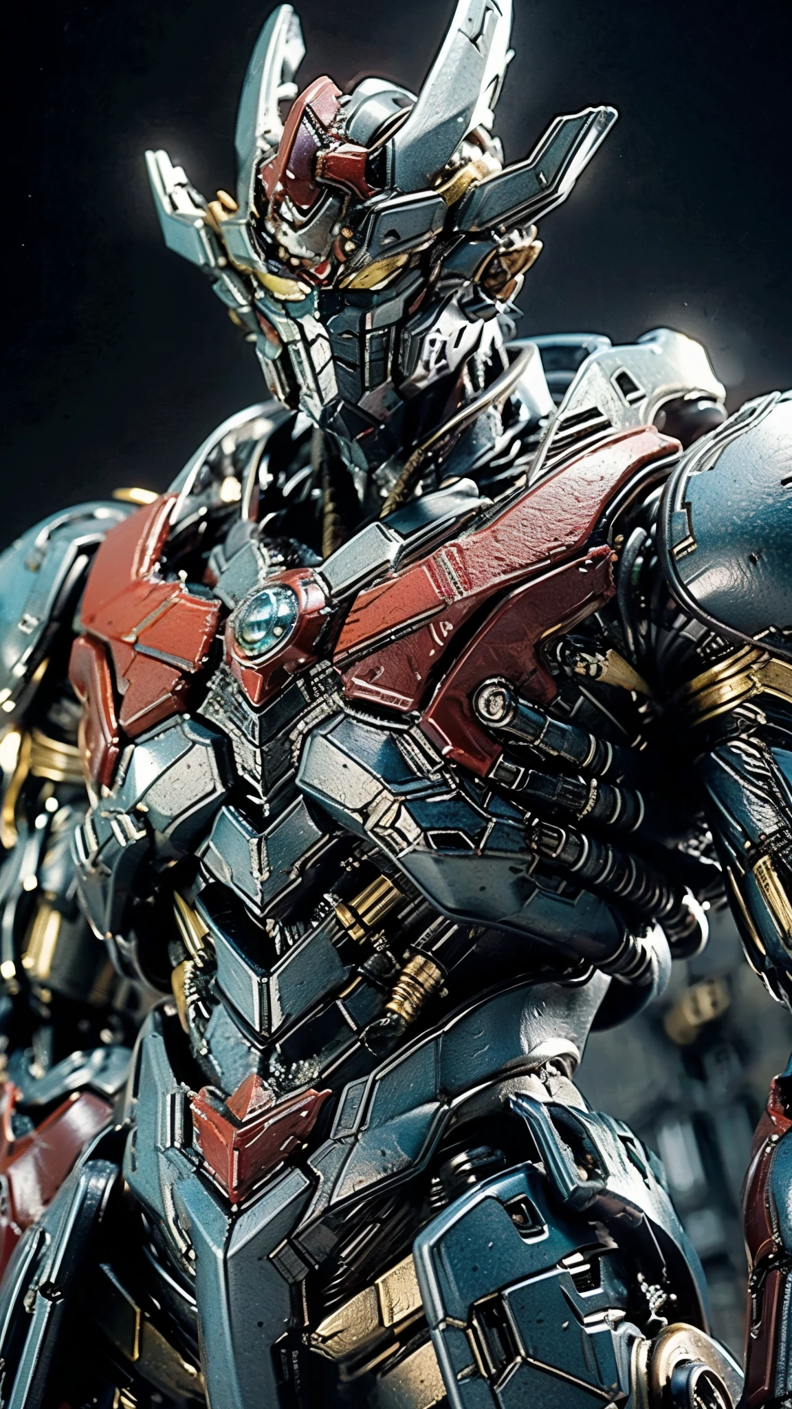 A man wearing a full-face helmet, a fantasy-style biotech armored combat suit, green eyes, (a composite layered chest armor), fully enclosed shoulder guards, matching arm and leg guards, the belt is adorned with Z mark, (the color scheme is primarily white with red and blue accents), the design balances heavy with agility, a high-tech bio-mecha armor, (Armor Concept Inspired by Mazinger Z, stand on the top of a skyscraper in a futuristic sci-fi city), this character embodies a finely crafted fantasy-surreal style armored hero in anime style, exquisite and mature manga art style, (battle damage, element, plasma, energy, the armor glows), ((male:1.5)), metallic, real texture material, dramatic, high definition, best quality, highres, ultra-detailed, ultra-fine painting, extremely delicate, professional, perfect body proportions, golden ratio, anatomically correct, symmetrical face, extremely detailed eyes and face, high quality eyes, creativity, RAW photo, UHD, 32k, Natural light, cinematic lighting, masterpiece-anatomy-perfect, masterpiece:1.5
