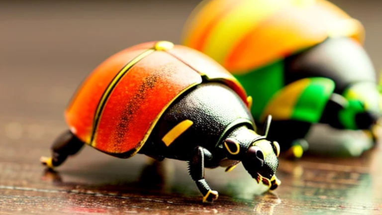 田舎で田舎でChildren playing with beautiful beetles、Children playing with beautiful beetles、