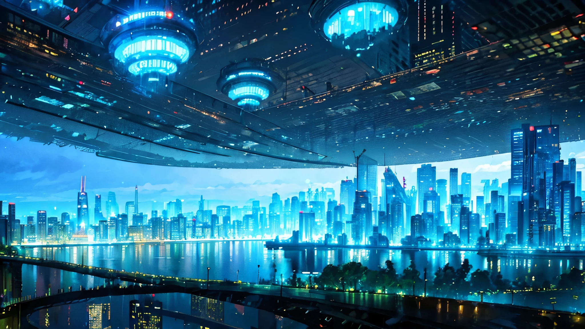 Title: The Capsuled Metropolis: A Vision of the Future

Prompt:

Imagine a sprawling futuristic city, ensconced within a colossal, transparent capsule that stretches across the horizon, shielding it from the unknown elements of the future world. This city represents the pinnacle of human innovation and architectural prowess, a utopia where nature and technology exist in perfect harmony.

Ethereal Cityscape: Begin with the city's skyline, a breathtaking panorama of pristine white buildings that gleam under the artificial sun housed at the top of the capsule. Each structure is a masterpiece of design, with surfaces that reflect the soft, diffused light, creating a radiant glow that envelops the city in a perpetual state of dawn. The buildings, while futuristic, carry an elegance and complexity in their design, with facades detailed meticulously to showcase the advanced materials and construction techniques that have become the hallmark of this era.

Skyways and Aerocars: Animate the skies with sleek, aerodynamic cars that glide silently along invisible pathways, leaving faint trails of light in their wake. These vehicles, varying in design from personal pods to larger communal transports, are equipped with anti-gravity technology, allowing them to navigate the airspace with graceful agility. Their presence adds a dynamic layer to the city, with the constant, fluid motion creating a living, breathing urban organism.

The Heart of the City: Zoom in on the central district, where the capsule's curvature allows for a panoramic view of the city below. Here, public spaces blend seamlessly with the environment, featuring lush green terraces that cascade down the sides of buildings, water features that defy gravity, and plazas that serve as communal hubs for the inhabitants. The architecture here is the most intricate, with buildings designed not just for function but as works of art, their surfaces adorned with nano-sculptures and holographic projections that tell the story 