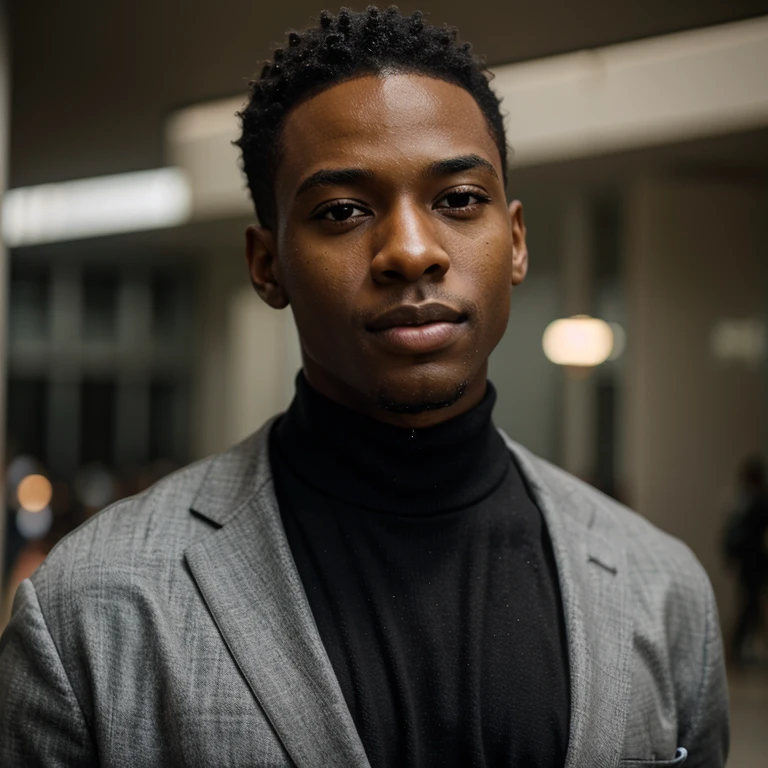 Create a young black man who is beautiful with features of the São Paulo partnership 