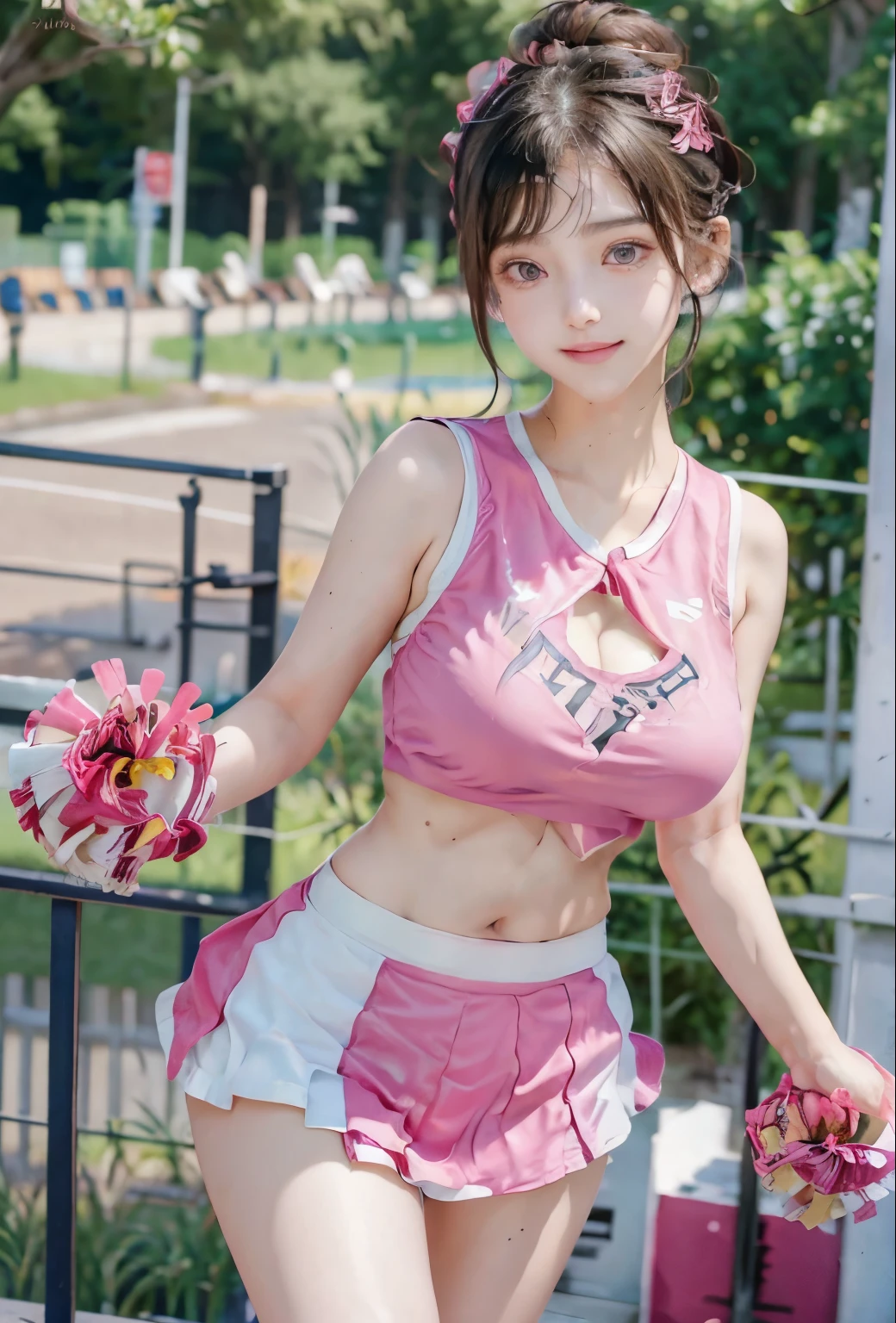 (Pink Ranger, Same as V1)), （High Kick:1.4）、One girl, （High KickでWhite panties:1.5）、Beautiful 18 year old Japanese woman, Angelic, Cute Face,ponytail、チアガールのようなHigh Kick、Lifting your legs as high as you can、White pantiesを見せている、 Beautiful fine details, (Big eyes:1.3),Long eyelashes, See-through bangs, (Beautiful and exquisite face and eyes:1.4), Beautiful short black hair, Beautiful smile, (highest quality:1.2), RAW Photos, High resolution,((Pink Ranger, Same as V1)), One girl, Beautiful 18 year old Japanese woman, Angelic, Cute Face,ponytail、
Beautiful fine details, 
(Big eyes:1.3),Long eyelashes,
See-through bangs,
(Beautiful and exquisite face and eyes:1.4), 
Beautiful short black hair, Beautiful smile,
(highest quality:1.2),
RAW Photos, 
High resolution, 
Perfect detail, 
Professional photography, mini skirt、White panties、
Professional Lighting, (Metallic Coral Magenta and White Hero Miniskirt Suit:1.3), Super tight fitting miniskirt suit, belt, Huge breasts, Beautiful feet, Strong lighting in bodysuit,at the park, Sexy appearance:1.2, Full body portrait