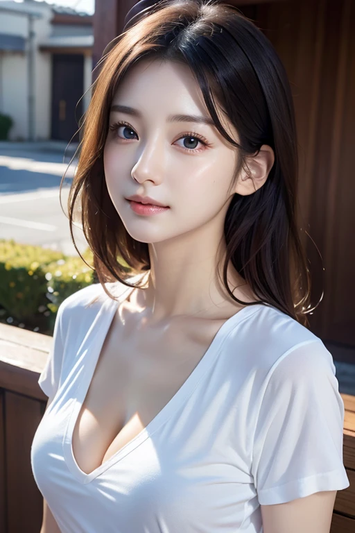 clothed、(photo real:1.4)、(Hyperrealistic:1.4)、(Realstic:1.3)、
(Smoother lighting:1.05)、(Improved lighting quality in movies:0.9)、32K、
1 Girl、20 year old girl、Realistic lighting、Backlit、Facial light、ray trace、(Brightening light:1.2)、(Increase quality:1.4)、
(best quality real texture skin)、Fine eyes、finerly detailed face、
(Tired, sleepy and satisfied:0.0)、close-up face、T‐shirt、
(Bodyline mood improvement:1.1)、Glossy skin、actress、korean idol、Nogizaka Idol、hposing Gravure Idol、whiteTWearing a shirt、