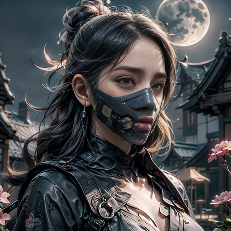 1. Description of the scene:
   - An assassin with a black goat-like mask and the appearance of a female samurai. (A girl with a face resembling a black goat mask, dressed as a samurai)
   - Detailed facial features: sharp and piercing eyes, distinct nose, and lips. (beautiful detailed eyes, beautiful detailed lips)
   - Additional details: long eyelashes, intense expression, strong and confident posture. (extremely detailed eyes and face, long eyelashes)

2. Material:
   - Illustration: A hand-drawn representation of the character.
   - Medium: High-resolution digital illustration.
   - Artistic style: Combining elements of dark fantasy and traditional Japanese art.

3. Scene details:
   - Background: A moonlit garden with cherry blossom trees in full bloom.
   - Lighting: Soft moonlight casting shadows and illuminating the character's facial features.
   - Atmosphere: Mysterious, enchanting, and filled with anticipation.

4. Image quality:
   - Best quality, high-resolution: (best quality, high-res)
   - Ultra-detailed: (ultra-detailed)
   - Photorealistic style: (realistic)
   - Vivid colors: (vivid colors)

5. Color palette:
   - Dominant colors: Shades of black, grey, and silver for the character's attire and mask.
   - Cherry blossom trees: Soft pinks and whites.
   - Moonlit sky: Deep blues and purples with a touch of silver.

6. Overall prompt: 
   A girl with a face resembling a black goat mask, dressed as a samurai, with beautiful detailed eyes and lips. She has extremely detailed eyes and face, with long eyelashes. She is depicted in a high-resolution digital illustration, combining elements of dark fantasy and traditional Japanese art. The scene is set in a moonlit garden with cherry blossom trees in full bloom. The lighting is soft moonlight, casting shadows and illuminating the character's facial features. The atmosphere is mysterious, enchanting, and filled with anticipation. The image is of the best quality, high-resolution, ultra-detailed, and in a 