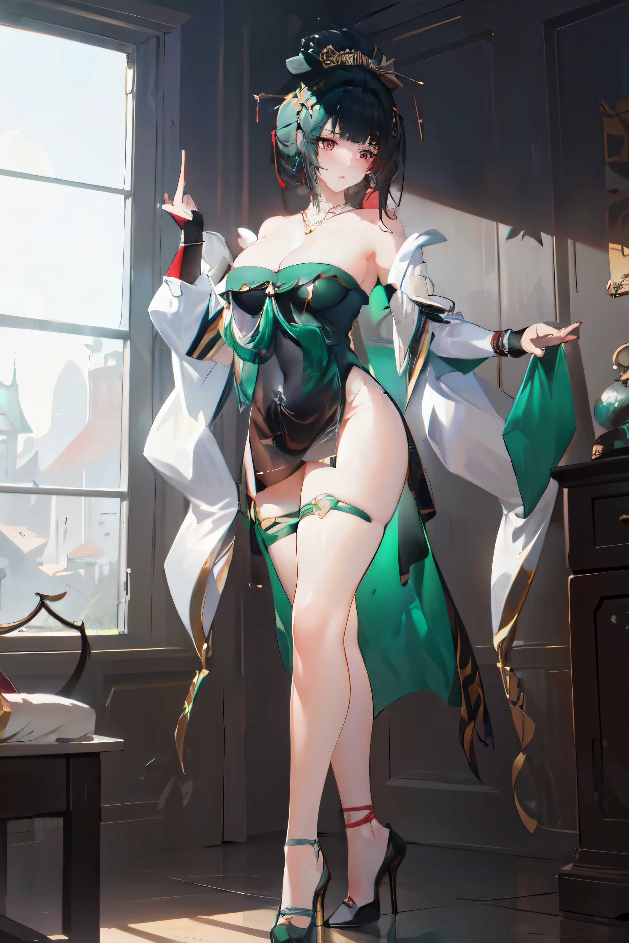 highres,masterpiece,best quality,1girl,standing,(large breasts),mature female,hanying,china dress,Full body drawing,(masterpiece),(best quality),(hyperdetail), (illustration),((extremely delicate and beautiful)),(detailed light),(1 girl: 1.5),(solo: 1.2),(prefect's body),full body drawing,belly dancer,dancer,Hanying,HanYing,sexy,sexy belly,sexy belly line