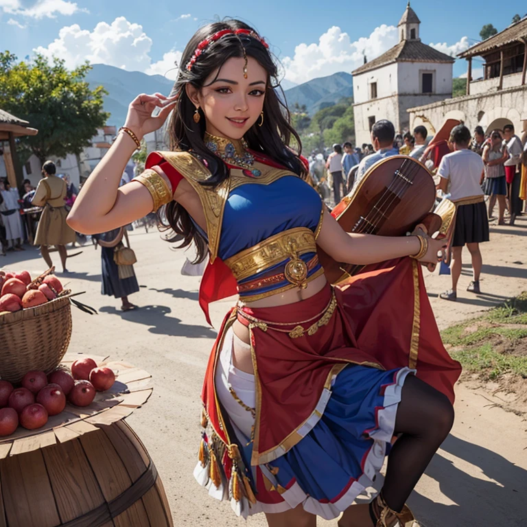 image alluding to the festivities of San Pedro Musical instruments of Rajaleñas, Bailarines del sanjuanero, lugares turisticos, gastronomy, agricultural products of the department.