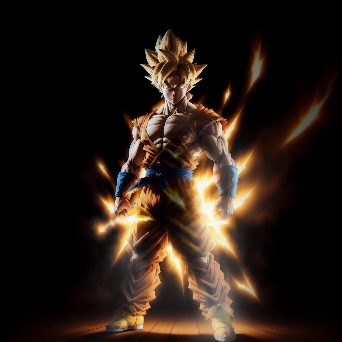 masterpiece, best quality, goku, super Saiyan, yellow hair