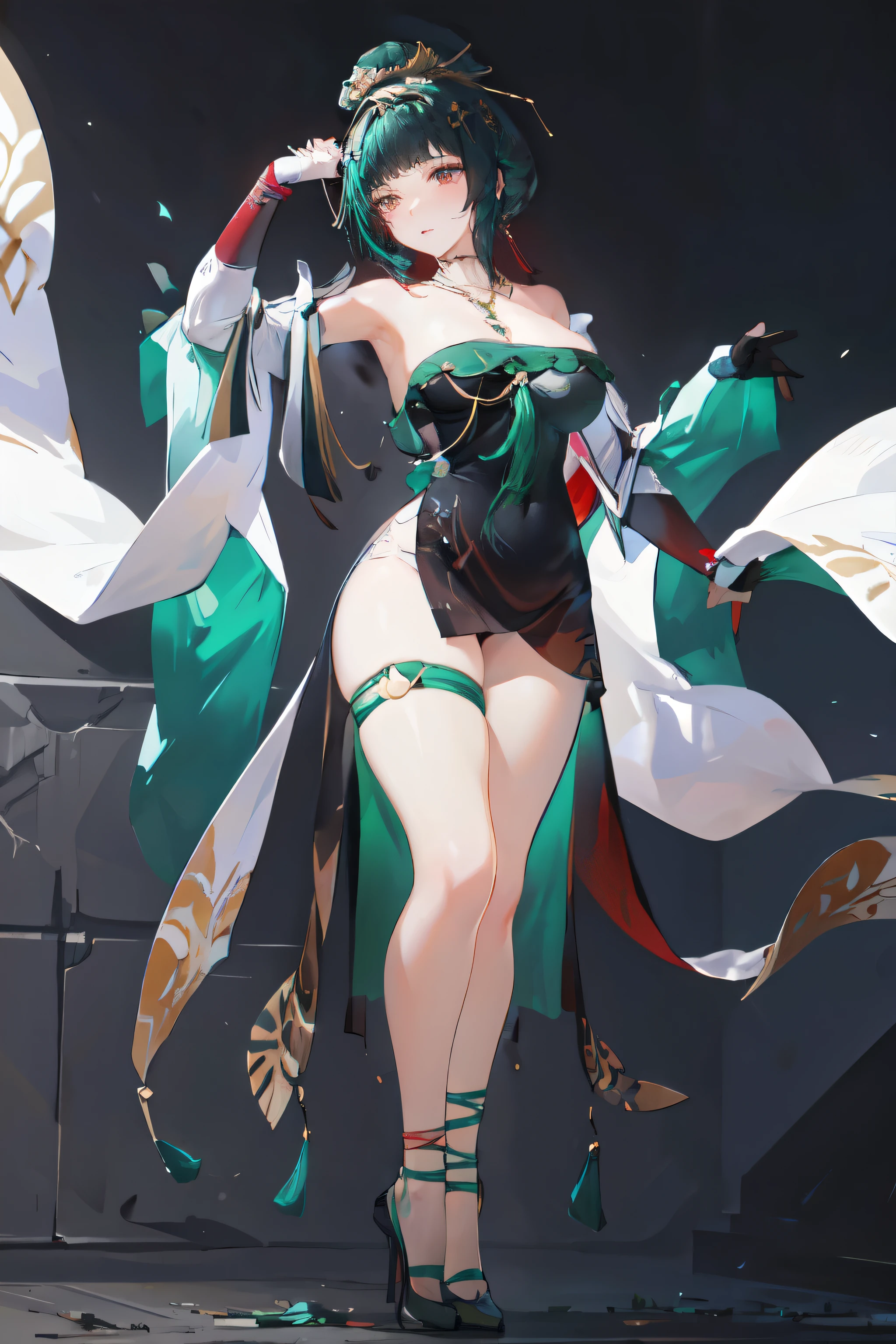 masterpiece, best quality BREAK solo, china dress, highres, 1girl, standing, (large breasts), mature female, hanying, Full body drawing, (masterpiece), (best quality), (hyperdetail), (illustration), ((extremely delicate and beautiful)), (detailed light), (prefect's body), full body drawing, dancer, Hanying, HanYing, sexy, sexy belly, sexy belly line, sexy belly button  