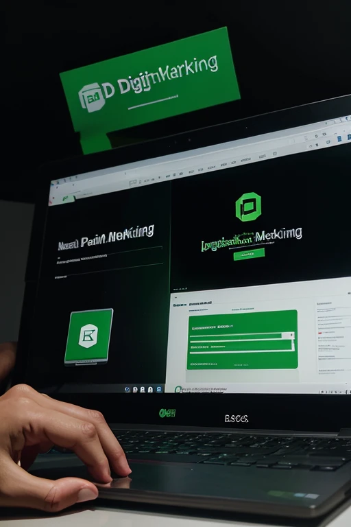 make a black and green logo about Introduction to Digital Marketing 