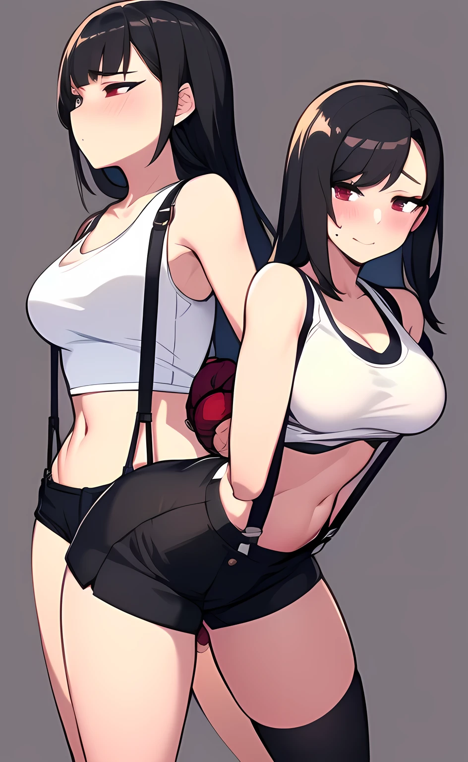 1 Beautiful Girl middle School girls, Tifa, Low rise, mini skirt, White tank top, Nervous Shirt, Black Hair, Long Hair, Long gloves with elbow pads, (Black Suspenders:1.4), (White short tank top:1.7), Beautiful navel, Browsing Caution, (blush), masterpiece, highest quality, High resolution, (40 year old mafia man, penis:1.4), Perfect limbs, (Mating press:1.2), sexual intercourse, ((((penis enters vagina)))), behind, Spread your legs, Depicting a beautiful vagina, ((Binding, Arms behind your back:1.2)), ((Restrained by rope The rope emphasizes her breasts and digs into her crotch.)), A beautiful girl has sexual intercourse with a man