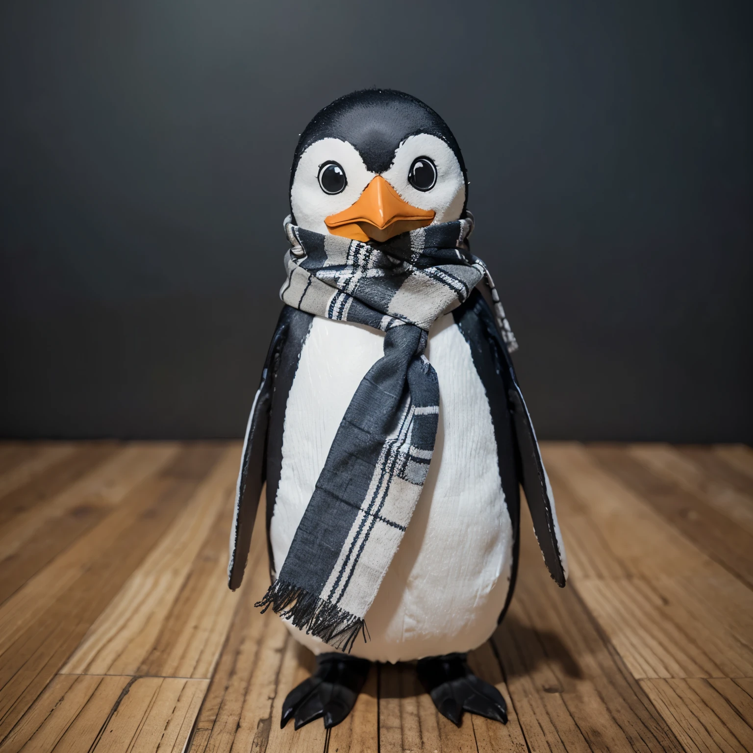 make a stop motion of a penguin with a scarf