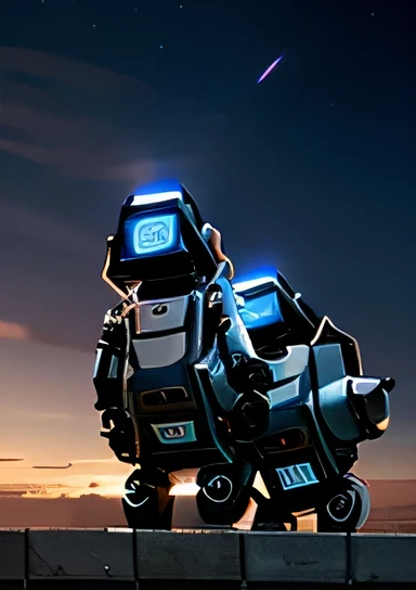 Future technology spaceship robot romantic style