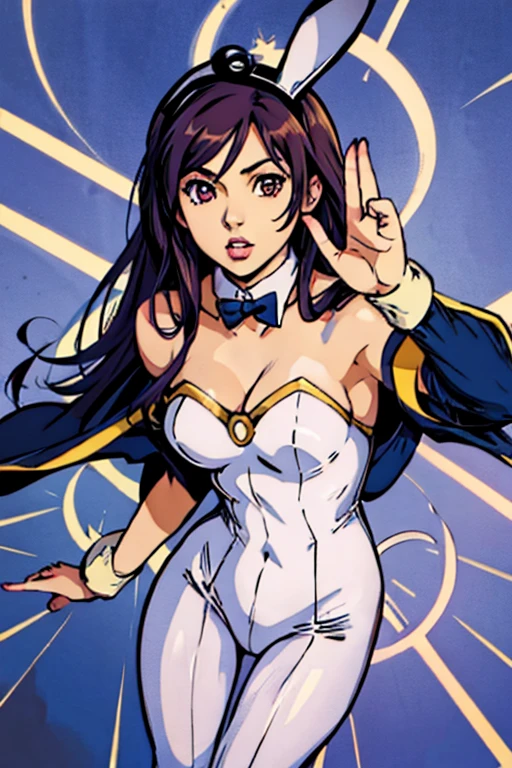 haruhi anime bunny suit encima de una pared luminosa