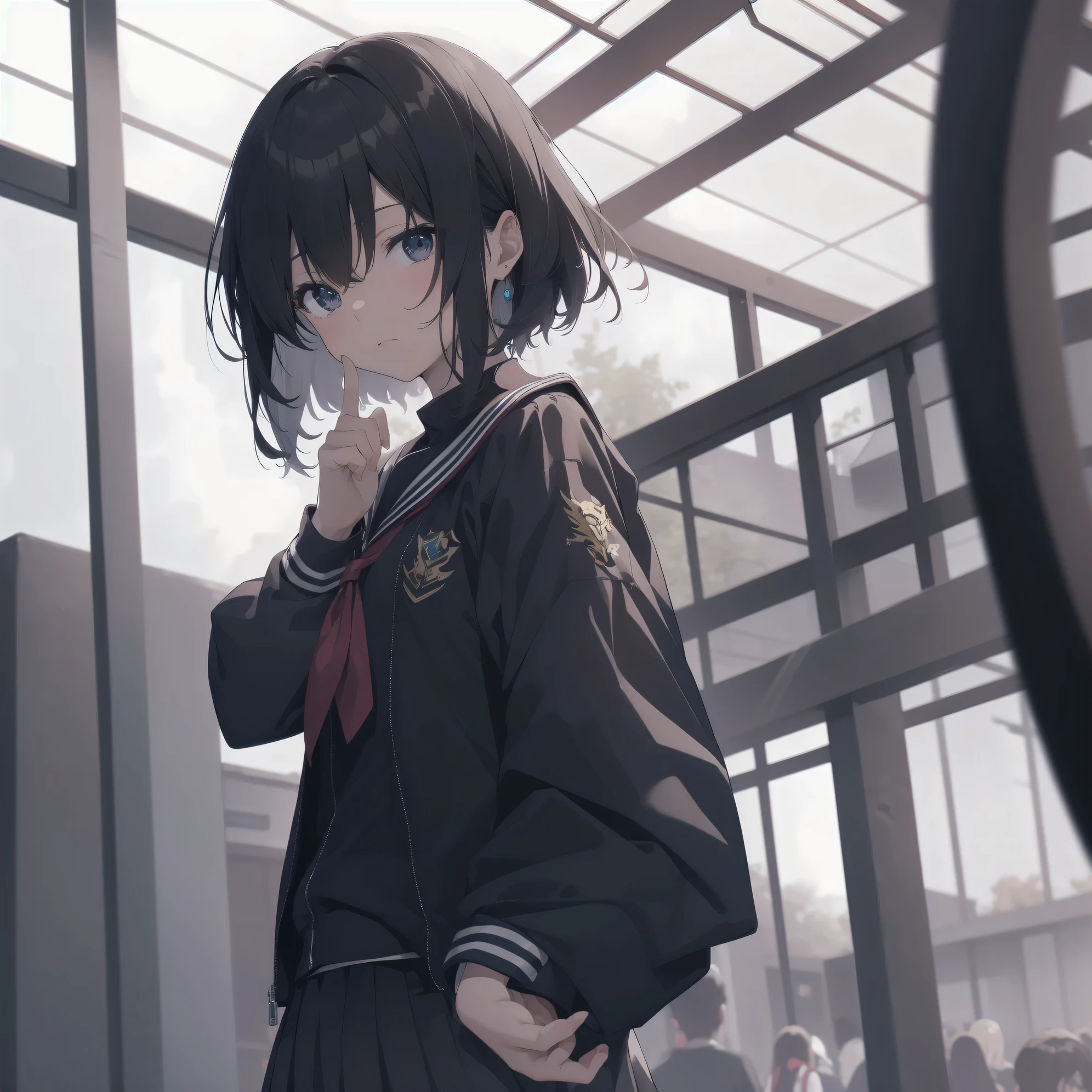 ultra-absurdres-Top quality by artist God, ultra-detailed, high resolution, anime moe artstyle, best anime 8k konachan wallpaper, pixiv contest winner, pool:2810, perfect anatomy,break, 1girl, (Please draw a girl walking sleepily to school alone. )break,(Solo,little female, 13-year-old:1.3),Full limbs, complete fingers,a junior high school student, (very short hair), short cut, flat chest, , small butt, small black eyes, beautiful detailed eyes, well-proportioned iris and pupils, expressive eyes, highres detailed hair, soft expression, salor school_uniform, sailor collar, serahuku, bow, pleated skirt,(Detailed Lighting), (Detailed background), in the School commute route. break,super detailed skin, Best cinematic lighting powered by famous artist, 8k,beauty illustration,photoshop_(medium),very aesthetic,break,((artist:iesupa )), artist:clamp ,artist:carnelian ,artist:kantoku ,
