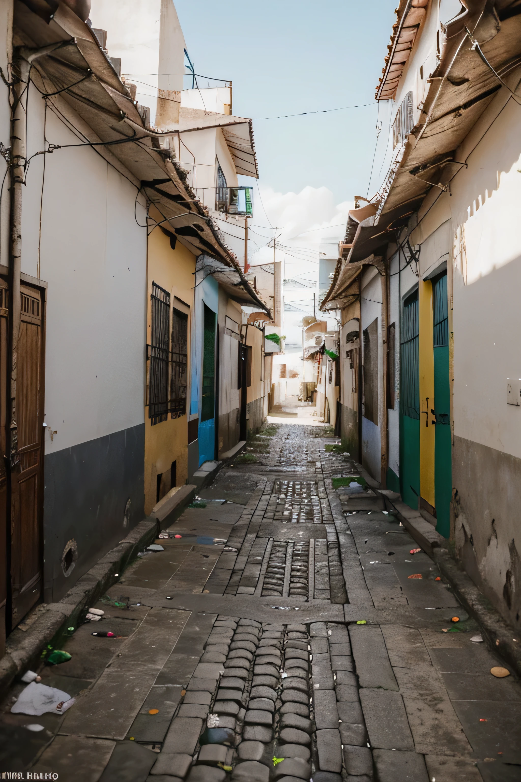 (Fotos, melhor qualidade) (realista, photorealista:1.2) beco de rua, Brasil, favela, viela
