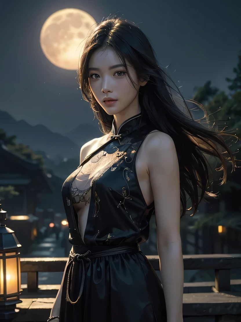 ((masterpiece、highest quality、Very detailed、High resolution、Photorealistic、Sharp focus、Cinema Lighting))、((Landscape only、There are no people))、High contrast、Official Art、China、Street、 (Lots of fireflies、night、moon)、 Street lamp、Beautiful views、Spectacular landscapes、Detailed depiction、Global Illumination、Unreal Engine Rendering、Octane Rendering