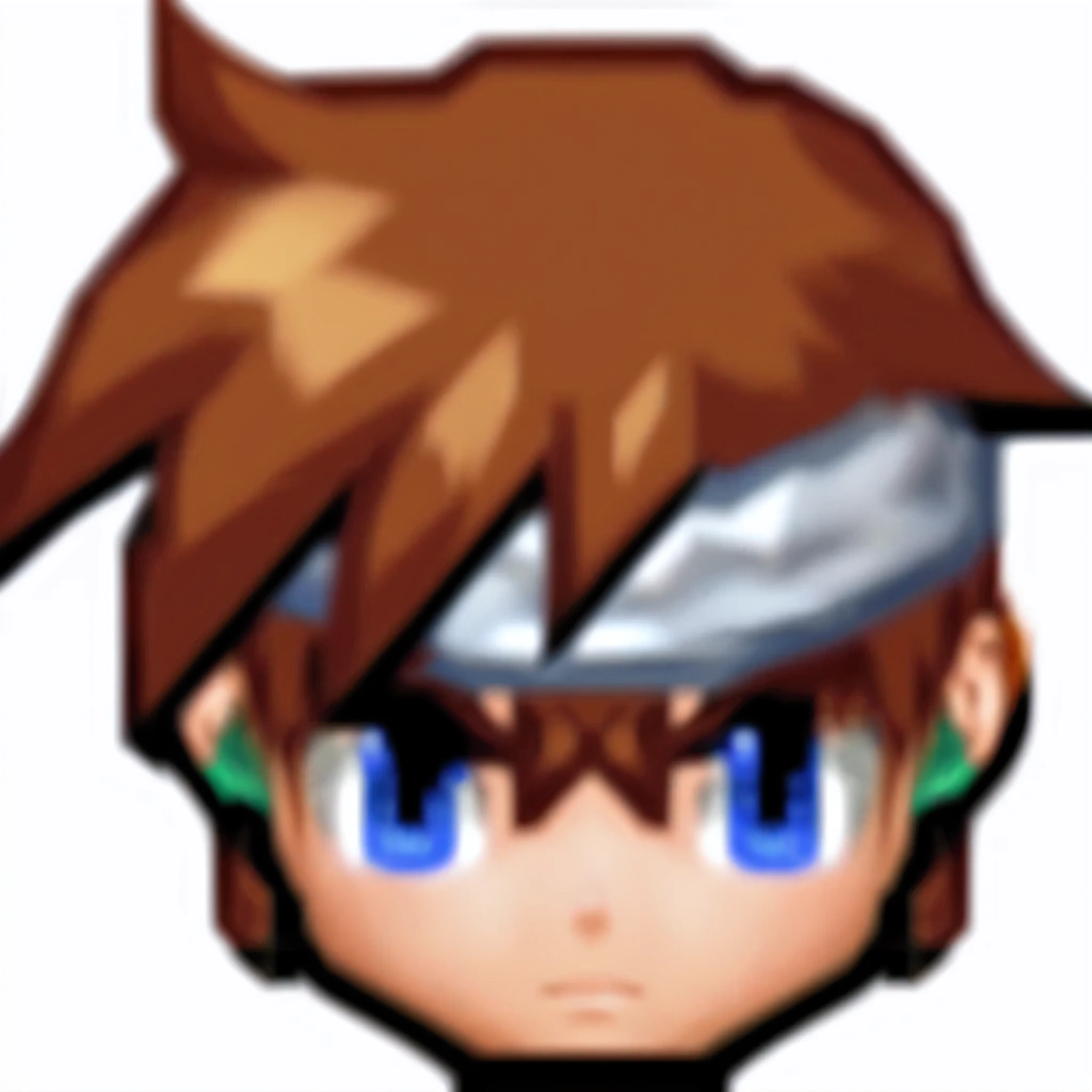 A closeup of a cartoon character with a knife in his hand, inspirado em Awataguchi Takamitsu, feito no RPG Maker, sprite de novela visual, estilo varguyart, :9 rosto detalhado: 8, chrono gatilho guilty gear estilo, rosto detalhado highley, ator 2d, por Mestre Kanbun, half body head shot