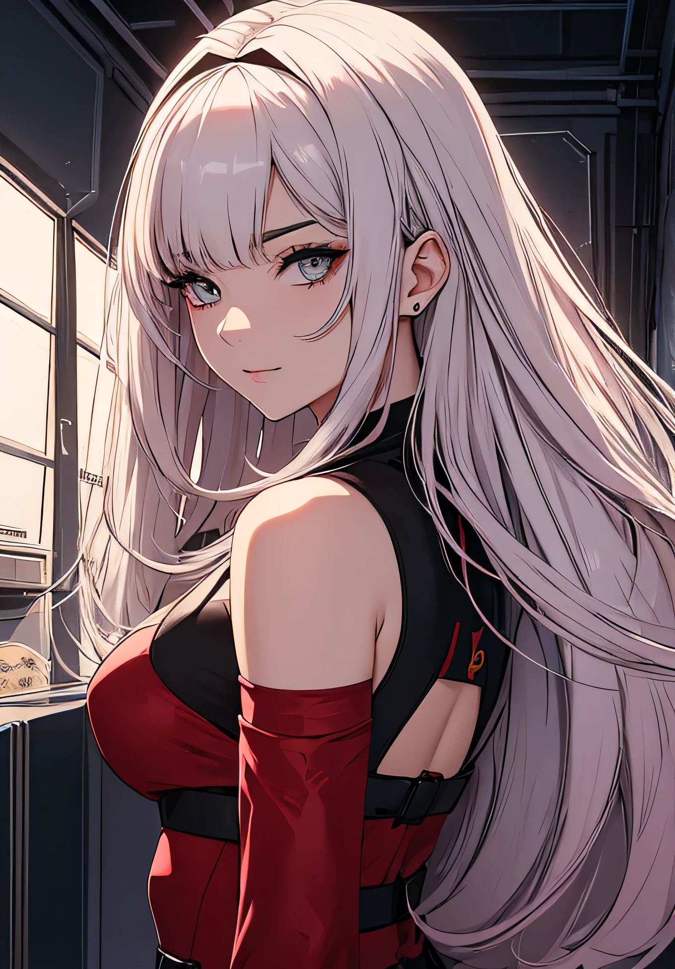 Obra de arte, Maximum quality, melhor qualidade, arte oficial, beautiful and aesthetic, anime, 1 garota, Zero Dois, extremamente detalhado, Colorida, Mais detalhado ((ultra-detalhado)), (Highly detailed CG illustration), Sozinho, cabelo rosa, par de chifres, olhos de verd, cabelo longo, (foco no personagem), roupa de piloto, body vermelho com detalhes brancos, Science fiction, sangue