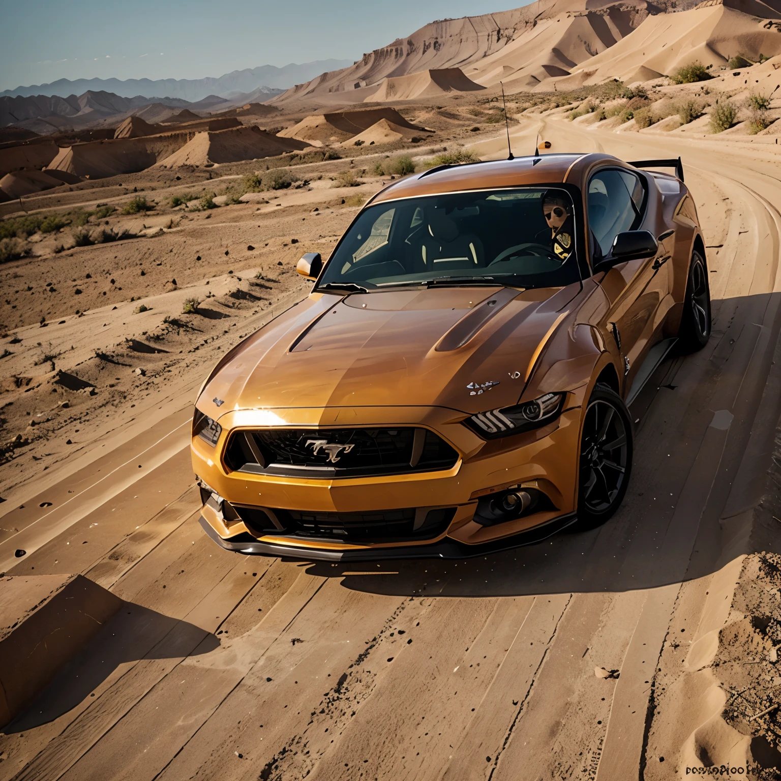Create a photo of mixture of Thar and Mustang