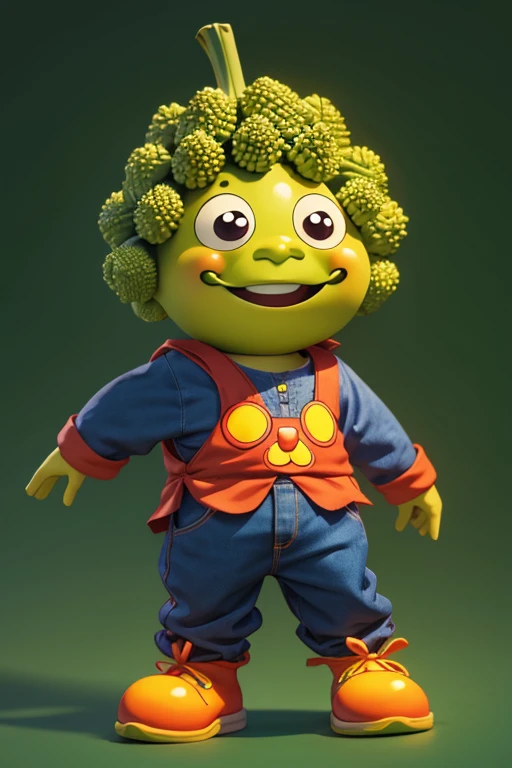 Vegetable character,skip,smile,romanesco,Anpanman,Anime Style