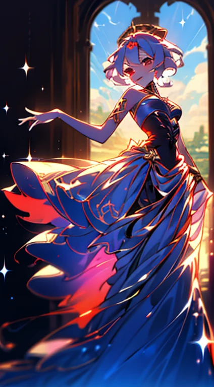 Close-up of a woman in a skirt standing near a full-length mirror,guweiz masterpiece,guweiz,guweiz style artwork,8k high quality detailed art,cgstation trends,cgstation trends,Beautiful charming anime woman,Very detailed and rich costumes,Steampunk beautiful anime woman,Elegant corset